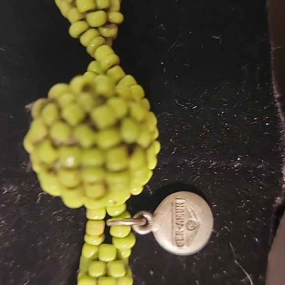 Ben Amun Vintage Rare Multi Strand Green Beaded Choker Bib Necklace - Picture 2 of 7